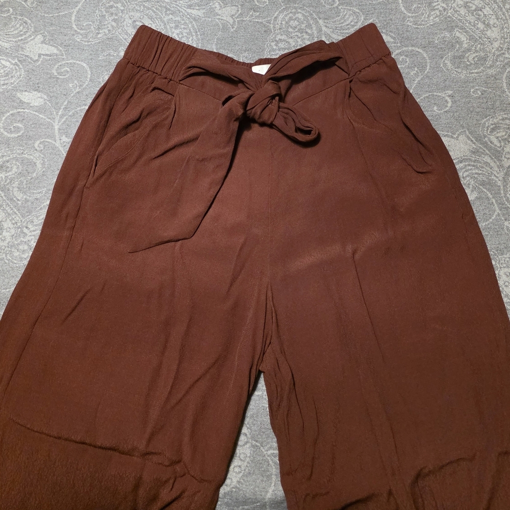 Aritzia Wilfred Maroon Wide Leg Pants (Size XS)